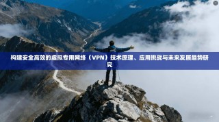 构建安全高效的虚拟专用网络（VPN）技术原理、应用挑战与未来发展趋势研究