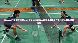 多WAN口环境下部署VPN的策略与实践—提升企业网络冗余与安全性的关键方案