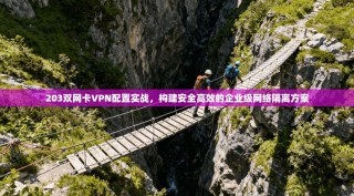 203双网卡VPN配置实战，构建安全高效的企业级网络隔离方案