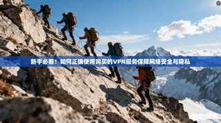 新手必看！如何正确使用购买的VPN服务保障网络安全与隐私