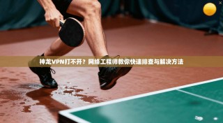 神龙VPN打不开？网络工程师教你快速排查与解决方法